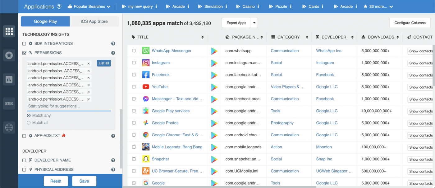 Filter apps by permissions — X-Mode Controversy.
