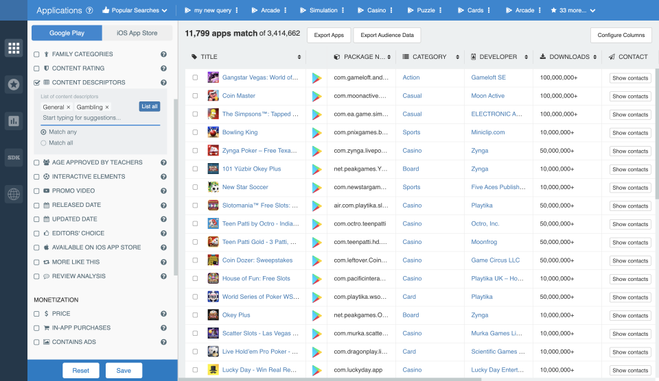 Search Descriptors — Google Play Content Descriptors